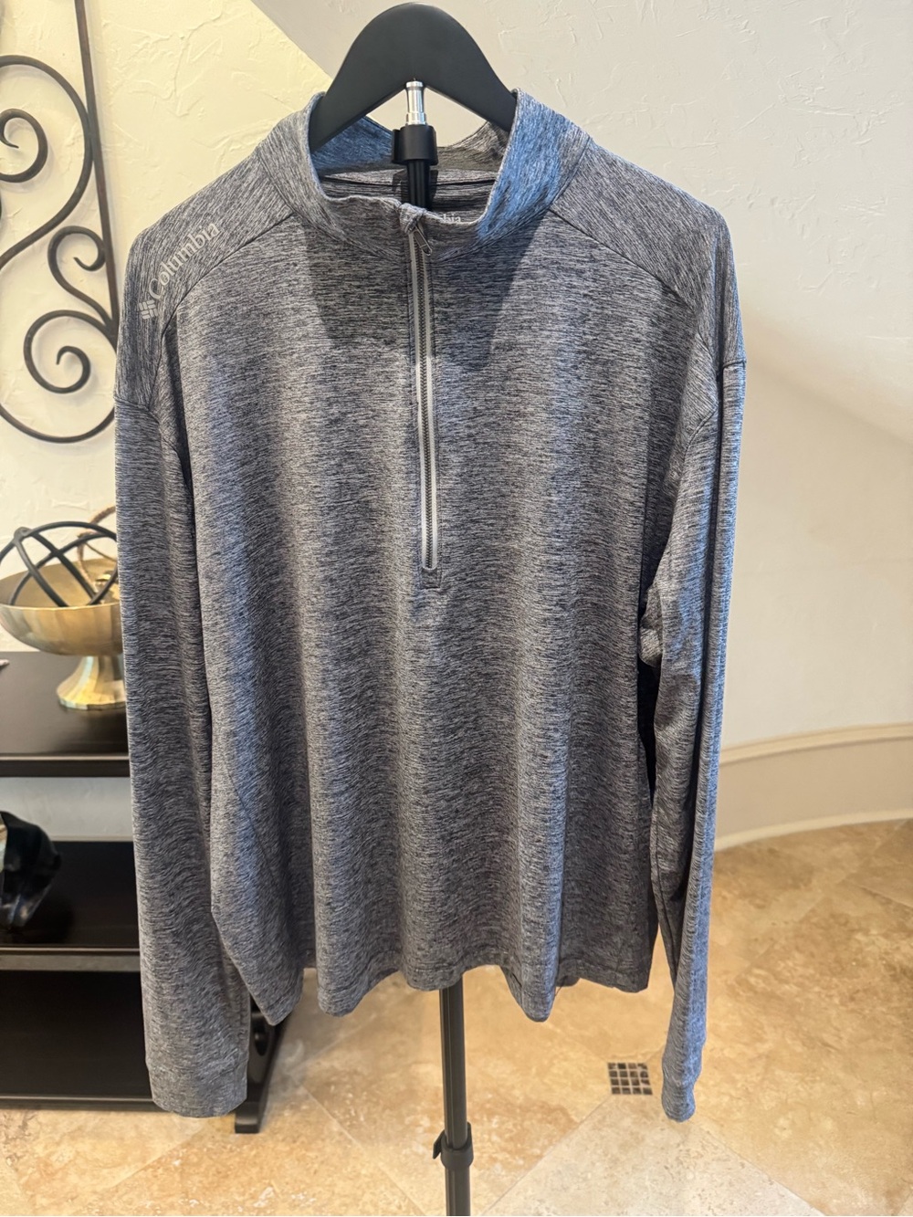 Columbia Golf Men's Grey Quarter-Zip Lightweight Pullover